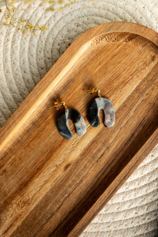 Oorbellen | Jenny warm marble