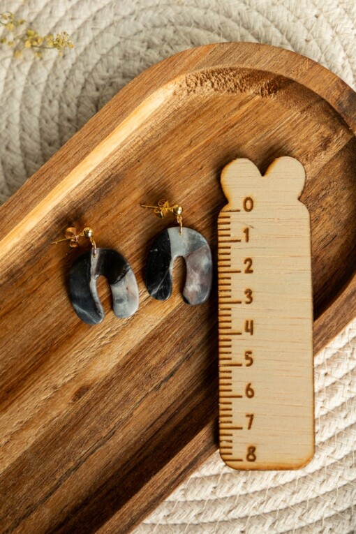 Oorbellen | Jenny warm marble