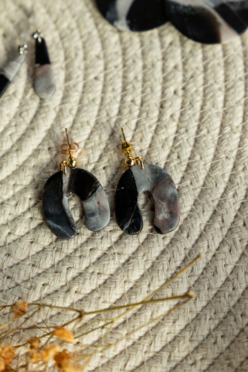 Oorbellen | Jenny warm marble
