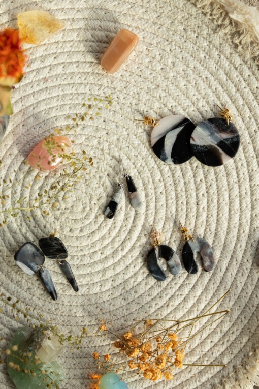 Oorbellen | Jenny warm marble