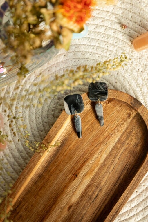 Oorbellen | Tony warm marble