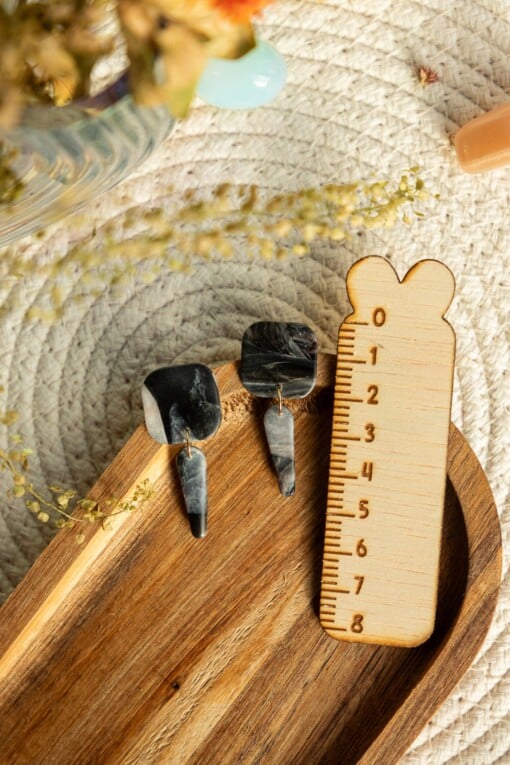 Oorbellen | Tony warm marble