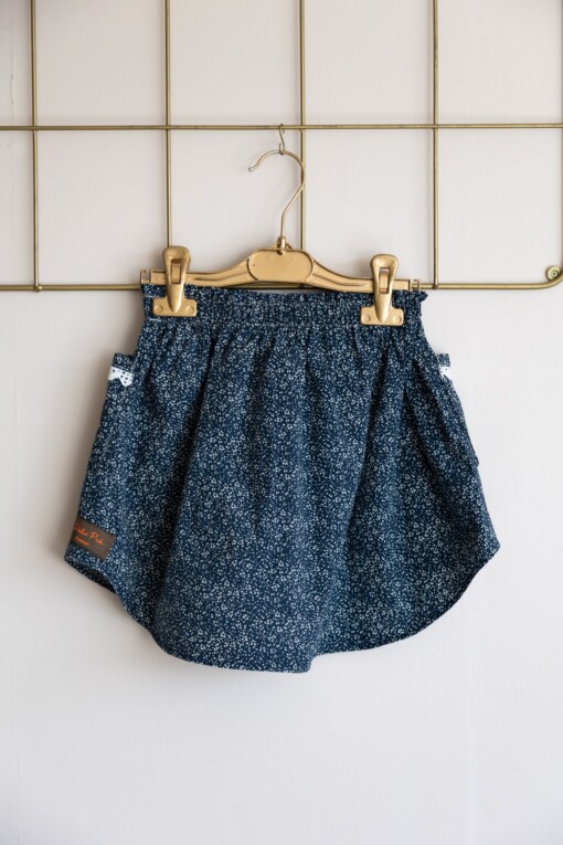 Duurzaam zomerrokje maat 104, donkerblauw met kant