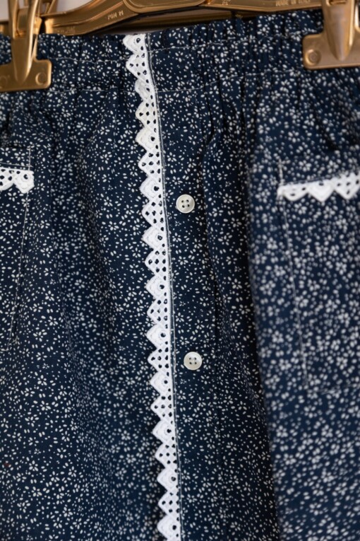 Duurzaam zomerrokje maat 104, donkerblauw met kant