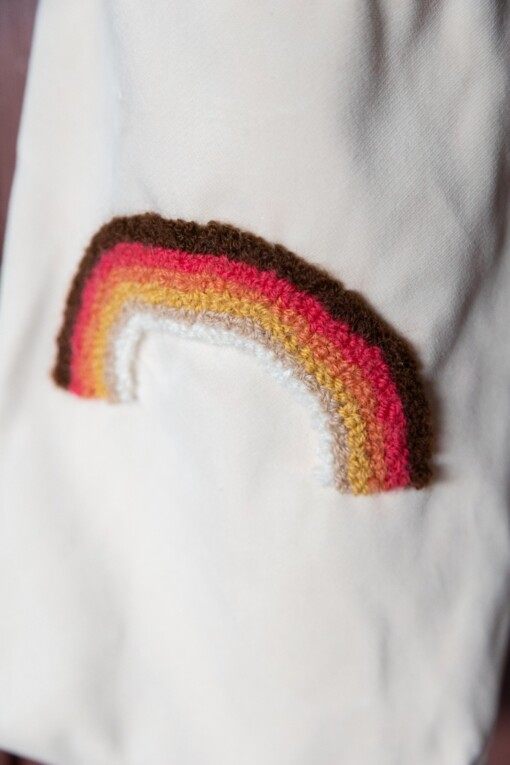 Kinder tas handgemaakt met regenboog mini