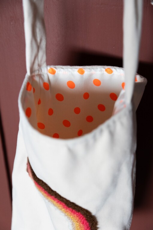 Kinder tas handgemaakt met regenboog mini