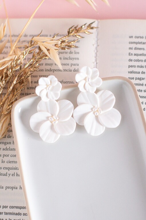 Alexia- Statement oorbellen met 2 bloemen