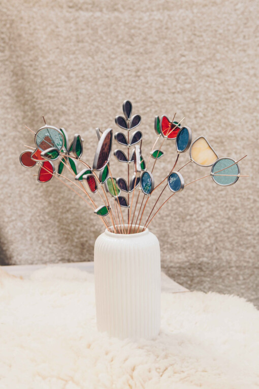 Paradise passion, boeket glazen bloemen incl gratis vaas
