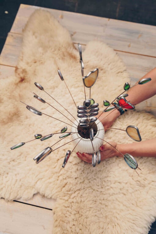 Paradise passion, boeket glazen bloemen incl gratis vaas