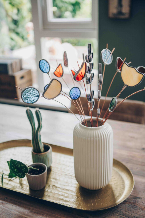 Paradise passion, boeket glazen bloemen incl gratis vaas