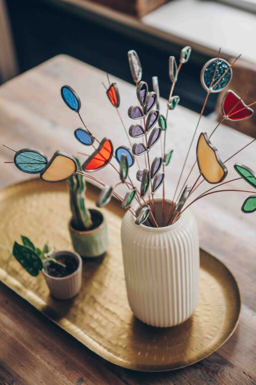 Paradise passion, boeket glazen bloemen incl gratis vaas