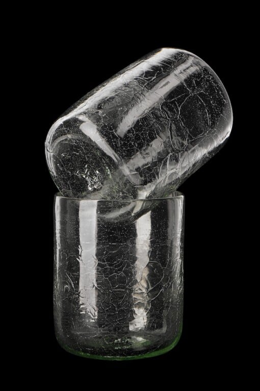 Mondgeblazen drinkglas met craquelé – transparant, 12x10 cm – RERO Glass