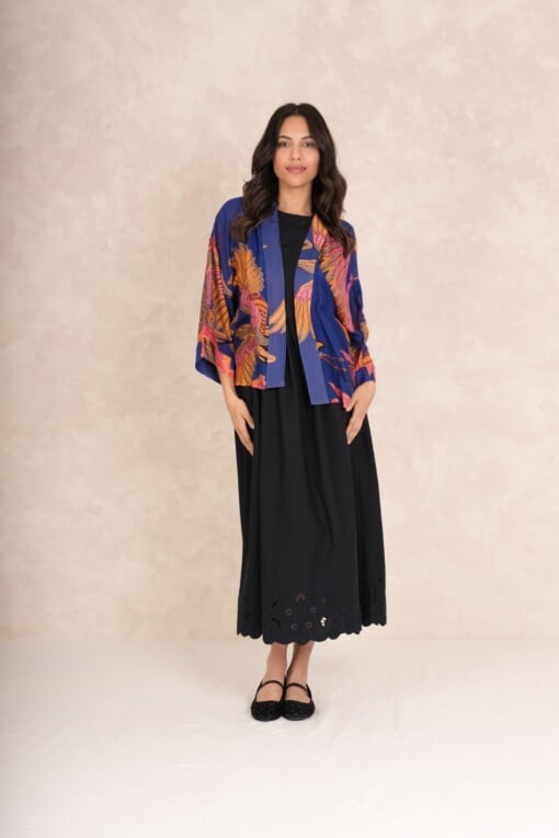 Crane Kimono Cobalt