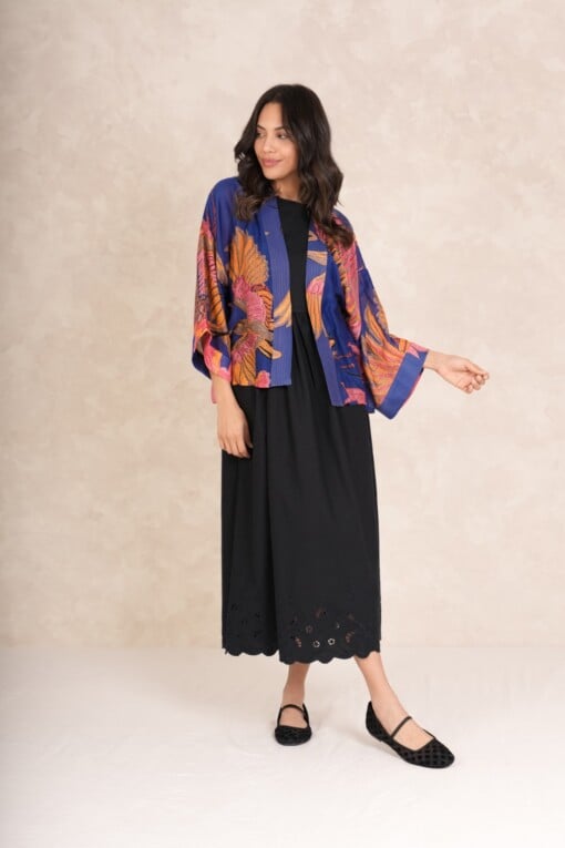 Crane Kimono Cobalt