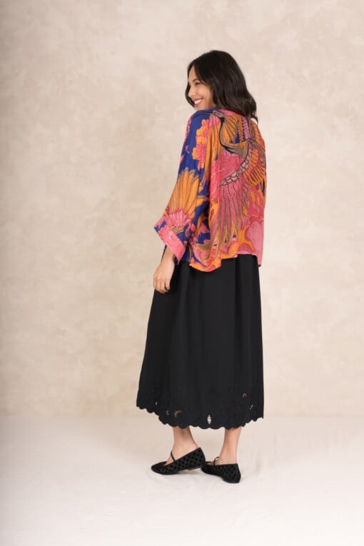 Crane Kimono Cobalt