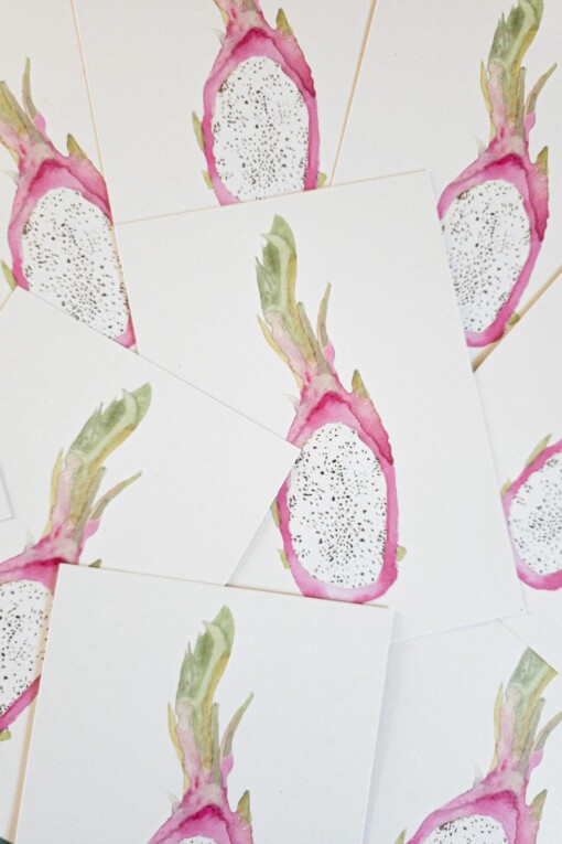 Dragon Fruit Kaart | Handgeschilderde wenskaart – Anna-Mae Studio