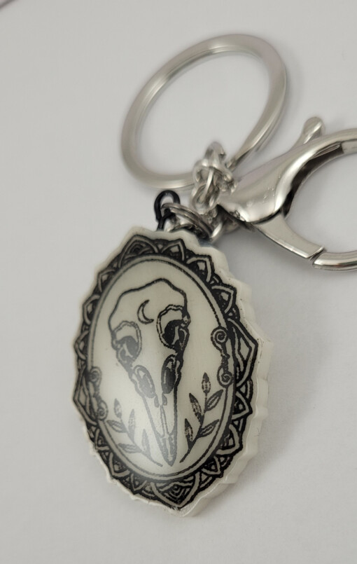 Vogel schedel sleutelhanger