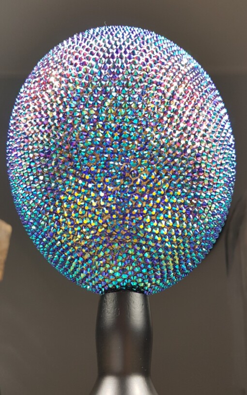 Echte struisvogel ei met swarovski kristal en 23ct verguld - opgezet onder acryl dome - gelimiteerde editie