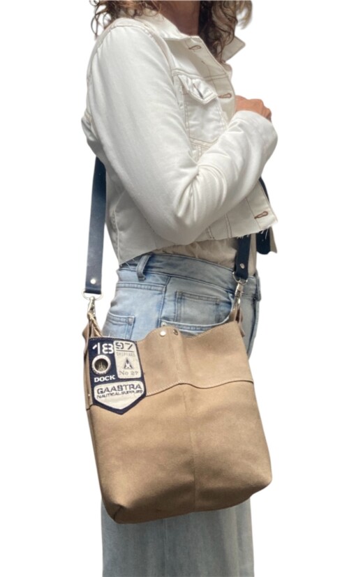 Stoere schoudertas tas van vintage Gaastra-laarzen – uniek & handgemaakt.