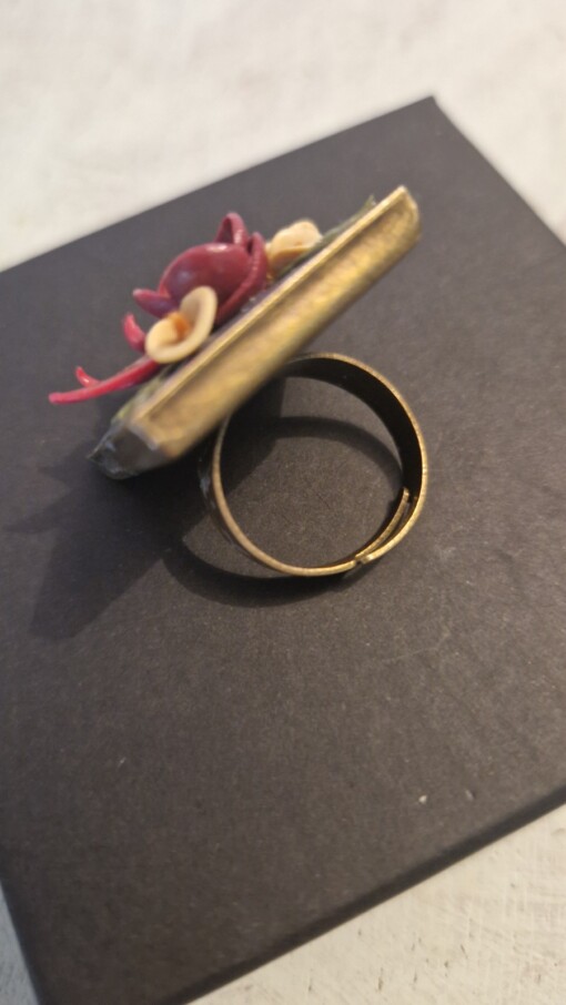 Exclusieve verstelbare ring met bloemen
