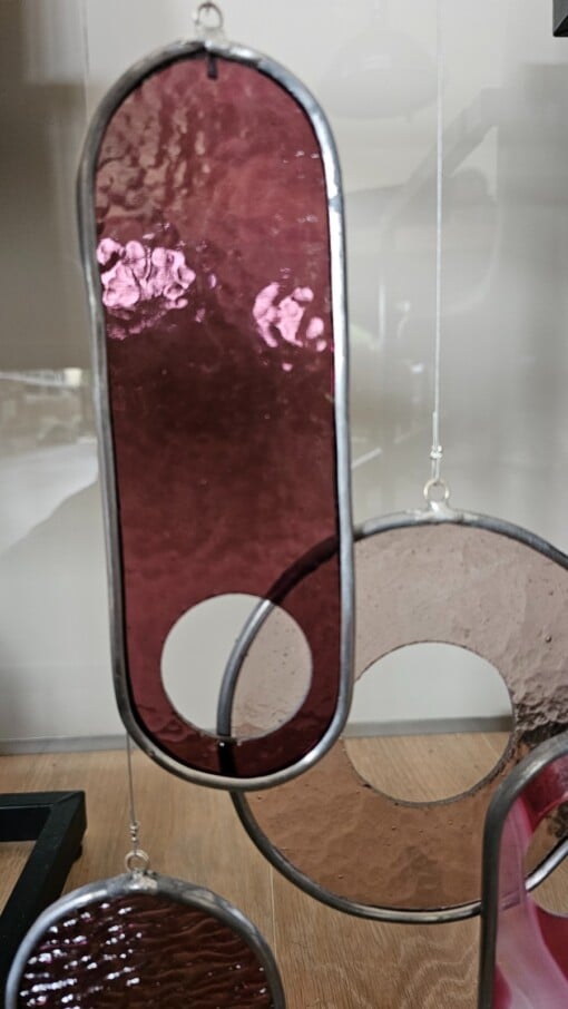 Modern Glas in lood Object. "Relax". Zonnevanger.Uniek