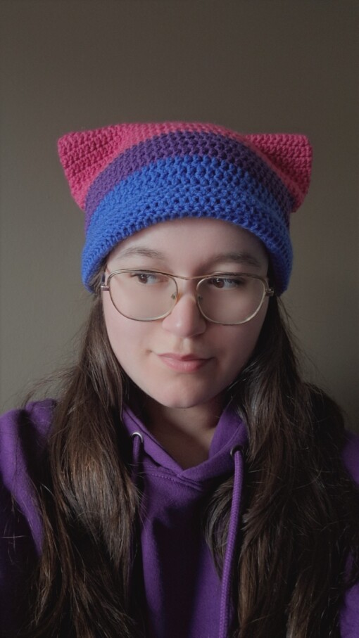 Gehaakte muts 'Bisexual flag'