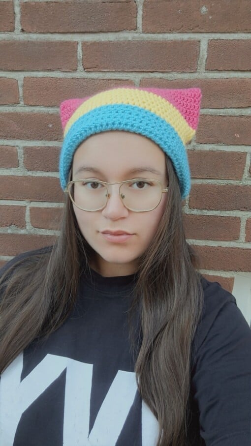Gehaakte muts 'Pansexual flag'