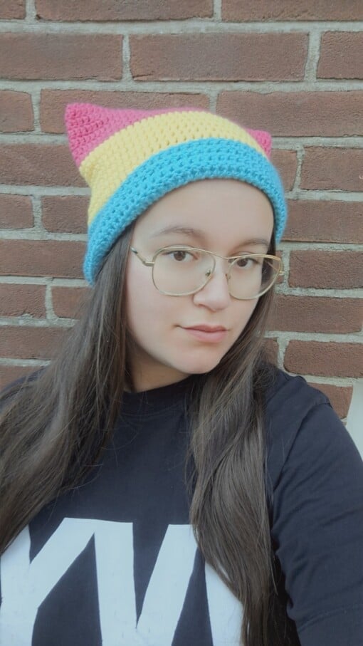 Gehaakte muts 'Pansexual flag'