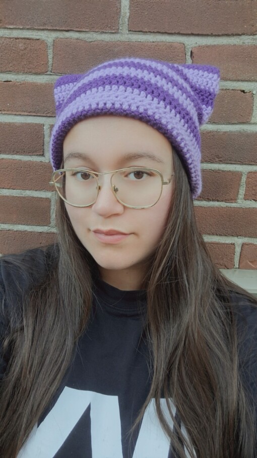 Gehaakte muts 'Purple & Lilac'