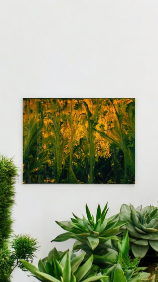 Golden Meadow mixed media schilderij