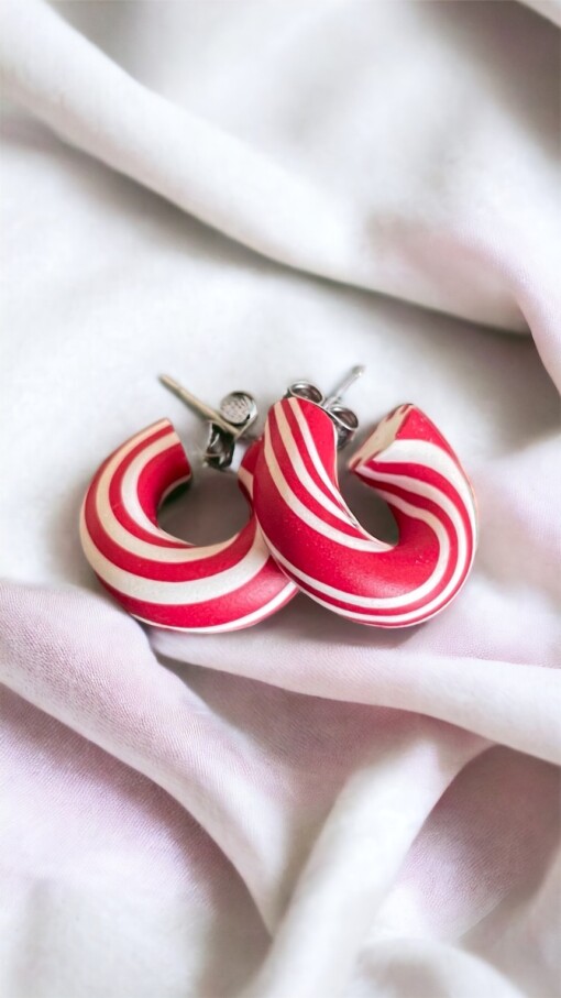 Candy Canes Earrings - Pepermunt Snoep Stokken Oorbellen - Small