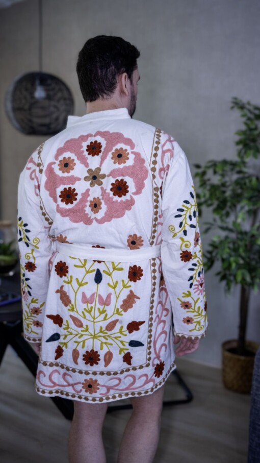 Kimono - Unisex - One size fits all - Indian Bloom Collection - Wit