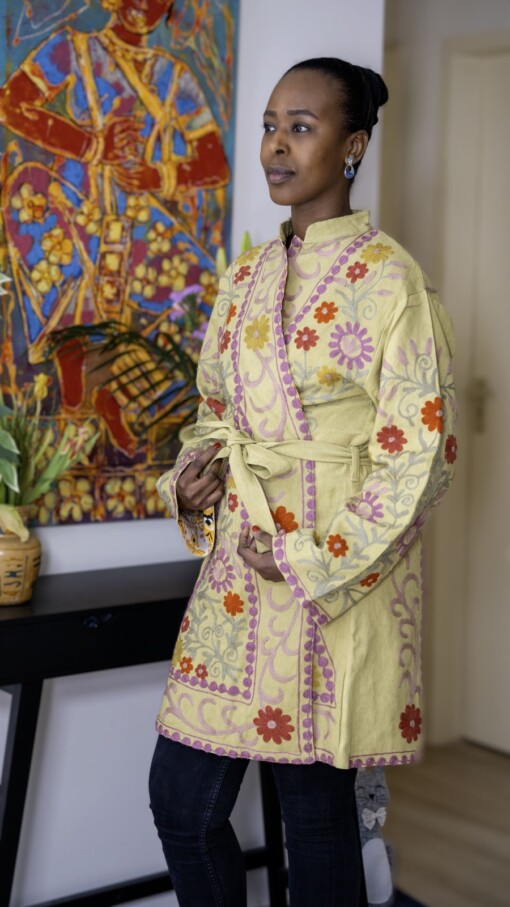 Kimono - Unisex - One size fits all - Indian Bloom Collection - Geel
