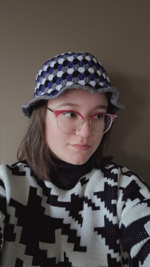 Gehaakte bucket hat 'Night sky'