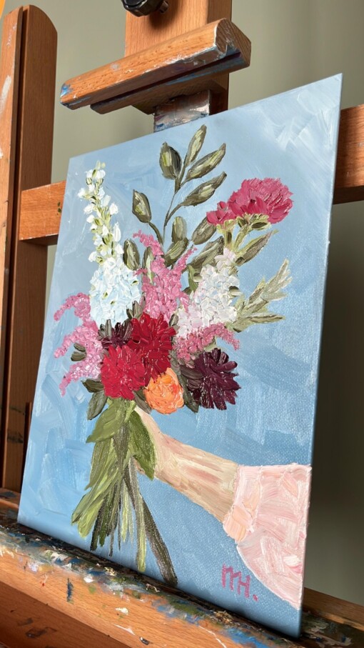Schilderij "I can buy myself flowers" - origineel kunstwerk in olieverf