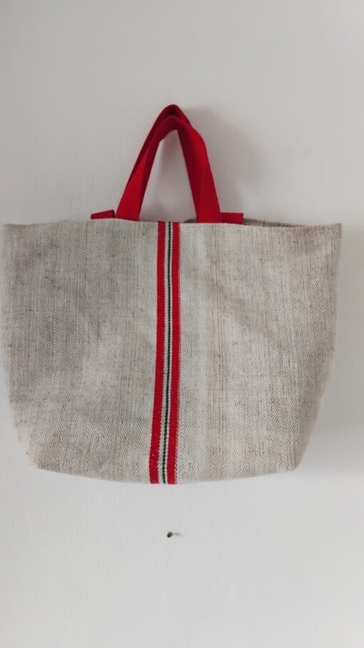 Grote shopper van mooi oud linnen.