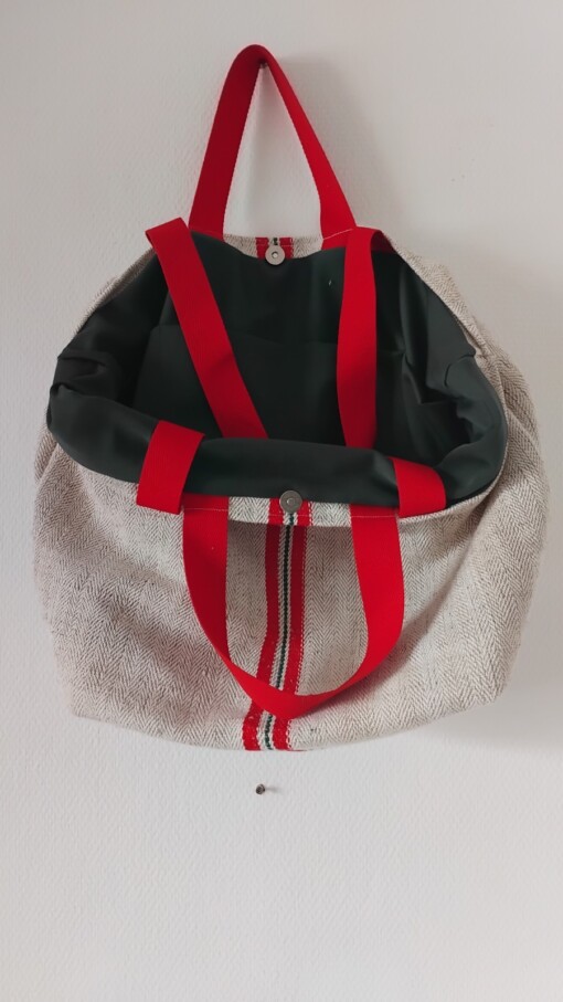Grote shopper van mooi oud linnen.