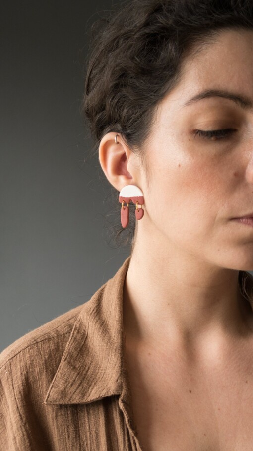 Acadia Petrol | Statement Stud Oorbellen - Lichtgewicht Polymeerklei met Roestvrijstalen Stiften