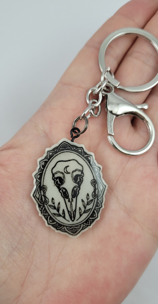 Vogel schedel sleutelhanger
