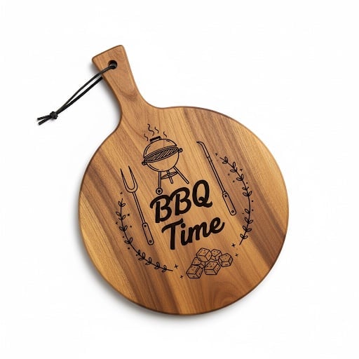 Ronde houten borrelplank Ø29,5 cm – Serveerplank voor BBQ en borrelhapjes – Handgemaakt