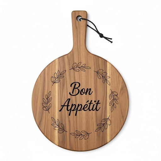Ronde Houten Borrelplank Ø29,5 cm – Bon Appétit Serveerplank – … - 96759 Ronde houten borrelplank Ø29,5 cm – Serveerplank met gravure Bon Appétit – Handgemaakt