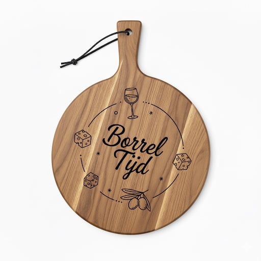 Ronde Houten Borrelplank Ø29,5 cm – Borrel Tijd Serveerplank – H… - 96762 Ronde houten borrelplank Ø29,5 cm – Serveerplank voor borrelhapjes en kaas – Handgemaakt