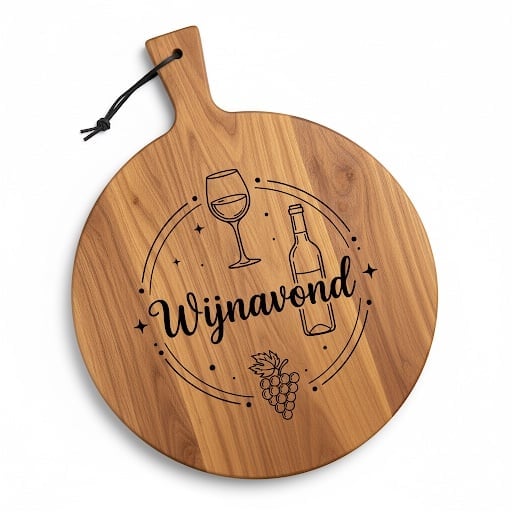 Ronde houten borrelplank Ø29,5 cm – Serveerplank voor wijn en hapjes – Handgemaakt