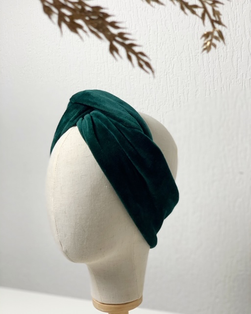 Hair bandeau ‘Dark green’ - 944.jpeg Hair bandeau ‘Dark green’