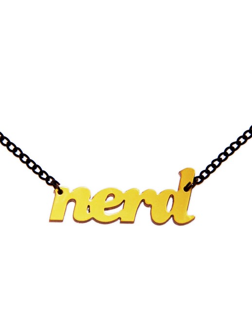 Nerd! (goud) - 76336.jpeg Nerd! naamketting (goud)