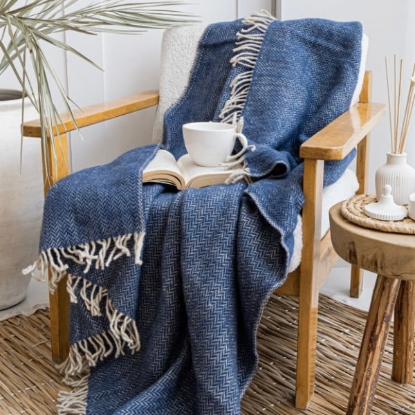 Ladira 100% Wol Plaid – Marineblauw - 99629 Ladira 100% Wol Plaid – Marineblauw