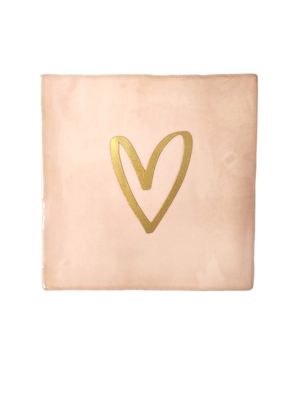 Tegeltje - hartje - blush pink - 102603 Tegeltje - hartje - blush pink
