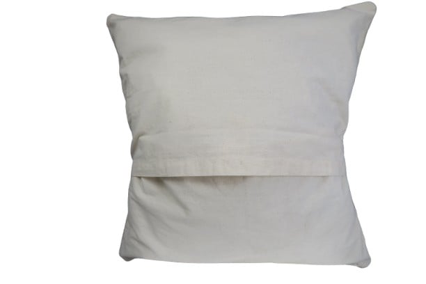 Handgeweven wit balk in het midden schapenwollen kussen (bank of woonkamer)