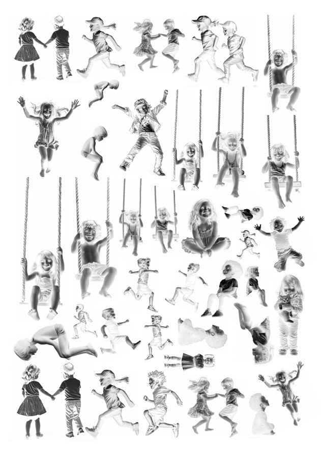 Cyanotype negatieven: kinderen