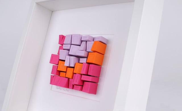Kunstobject - Tulp -papier - lila - roze - 155405 Kunstobject - Tulp -papier - lila - roze